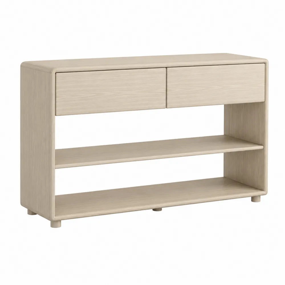 Consolle in legno con cassetti e ripiani 120x35x80 cm
