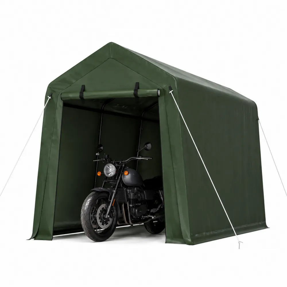 Capannone per Moto in PVC Verde Impermeabile