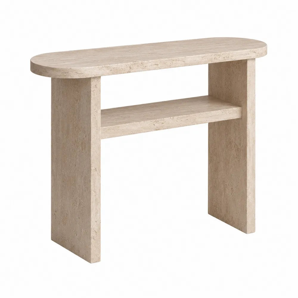 Consolle in travertino beige 90x30x75 cm